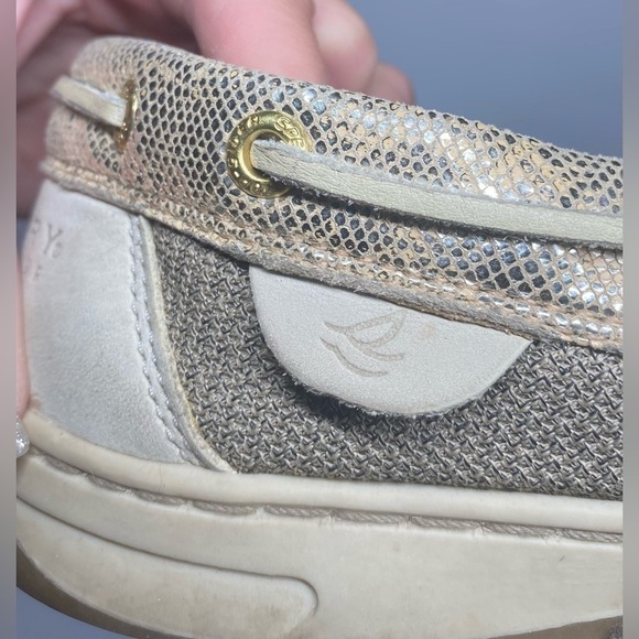 Sperry top sliders glitter tan size 9.5 - Picture 6 of 7